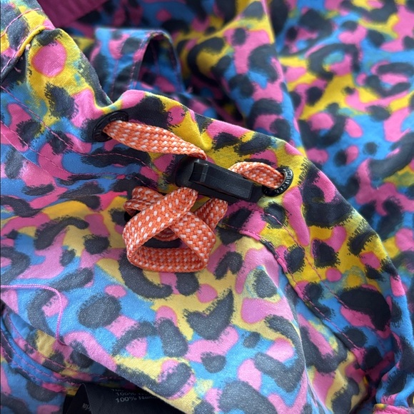 Merrell Supplex Anorak Windbreaker Rainbow Leopard Print Pink 90s Style Jacket - Picture 7 of 9
